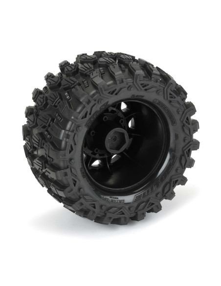 1-10 Hyrax F-R 2.8" MT Tires Mounted 12mm-14mm Black Raid (2)