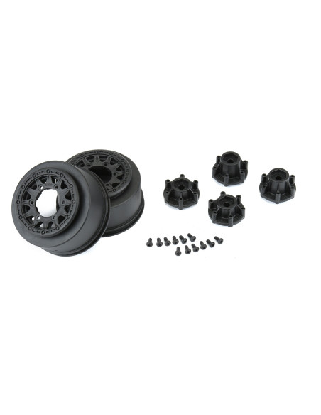 1-10 Raid Front-Rear 2.2"-3.0" 12mm Short Course Wheels (2) Black