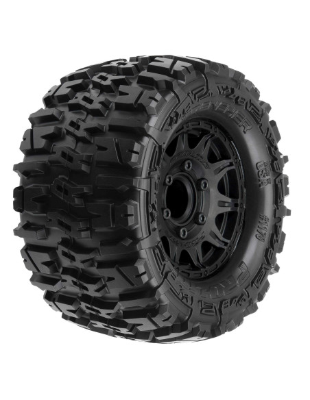 1-10 Trencher F-R 2.8" MT Tires Mounted 12mm-14mm Black Raid (2)