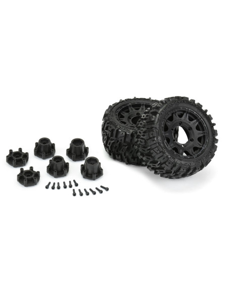 1-10 Trencher LP F-R 2.8" MT Tires Mounted 12mm-14mm Black Raid (2)