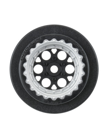 1-16 Showtime+ Rear 8mm Hex Wheels Black-Silver...