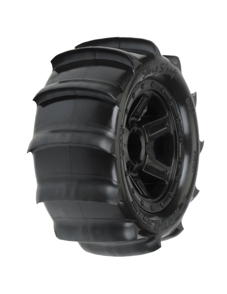 1-16 Sling Shot Fr-Rr 2.2" Sand Tires Mounted 12mm Blk Desperado (2)