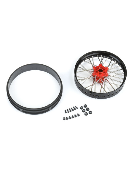1-4 Pro-Spec Aluminum V2 Bead Front Wheel Black-Red (1): Promoto-MX