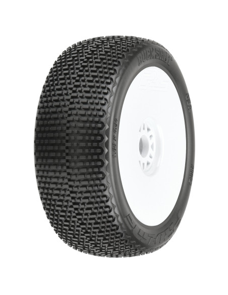 1-8 Buck Shot S3 Front-Rear Buggy Tires Mounted 17mm White (2)