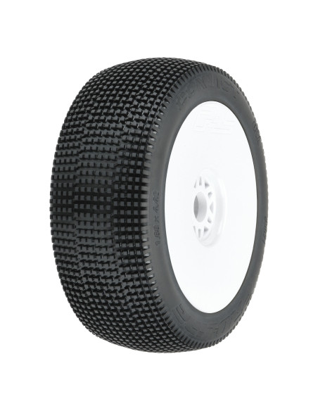 1-8 Convict S3 Front-Rear Buggy Tires Mounted 17mm White Wheels (2)