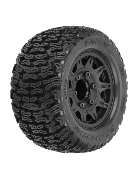 1-10 Bonesaw F-R 2.8" MT Tires Mounted 12mm-14mm Black Raid (2)