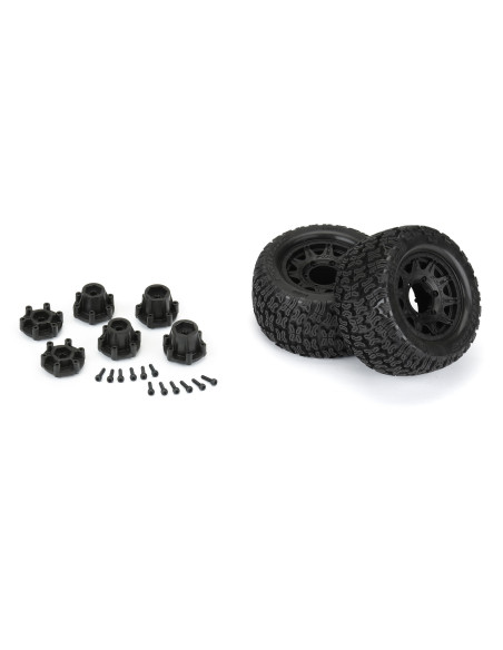1-10 Bonesaw F-R 2.8" MT Tires Mounted 12mm-14mm Black Raid (2)