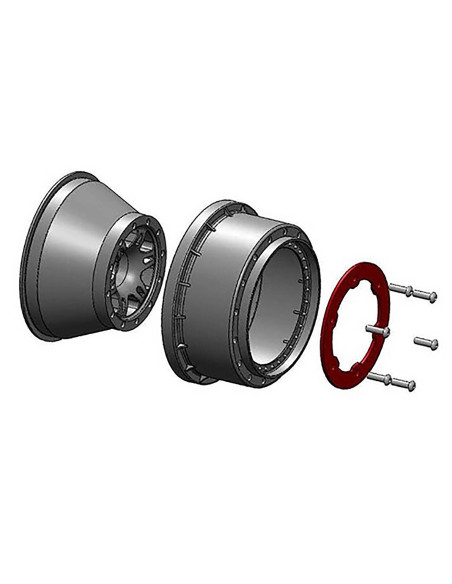 1-10 Split Six Rear 2.2"-3.0" 12mm Short Course Wheels (2) Red-Black
