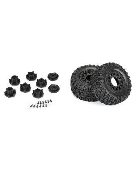1-10 Aztek M2 F-R 2.2"-3.0" SC MTD 12mm & 14mm Black Raid Wheels (2)
