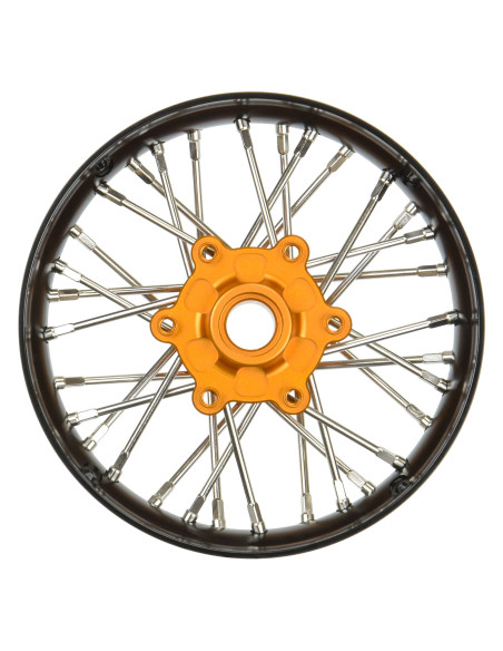 1-4 Pro-Spec Aluminum V2 Bead Front Wheel Black-Gold (1): Promoto-SM