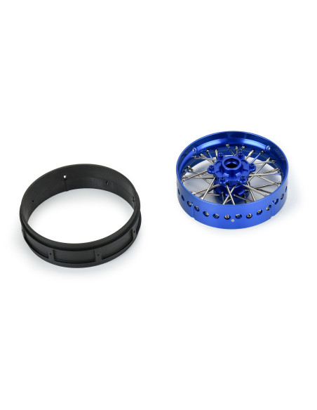 1-4 Pro-Spec Aluminum V2 Bead Front Wheel Blue-Blue (1): Promoto-SM