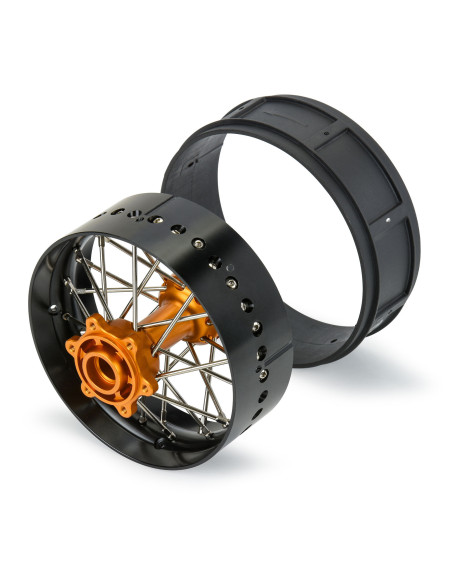 1-4 Pro-Spec Aluminum V2 Bead Rear Wheel Black-Gold (1): Promoto-SM
