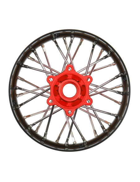 1-4 Pro-Spec Aluminum V2 Bead Rear Wheel Black-Red (1): Promoto-SM