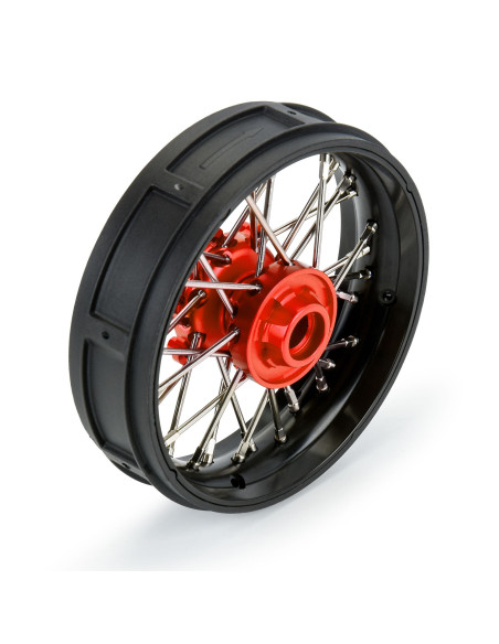 1-4 Pro-Spec Aluminum V2 Bead Front Wheel Black-Red (1): Promoto-SM