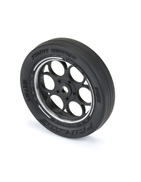 1-16 Front Runner Front Tires MTD 8mm Black-Silver (2): Mini Drag