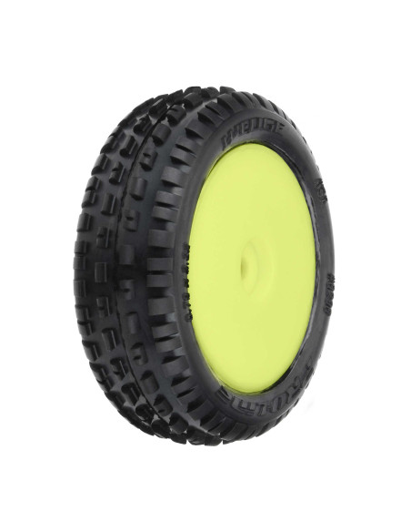 1-18 Wedge Front Carpet Mini-B Tires Mounted 8mm Yellow Wheels (2)