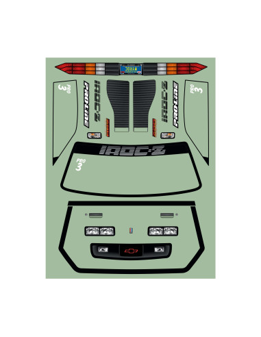 1-10 Pre-Cut 1985 Chevy Camaro IROC-Z Clear...