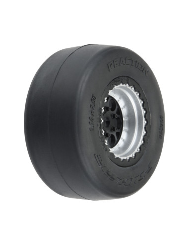 1-16 Reaction Rear Tires MTD 8mm Black-Silver...
