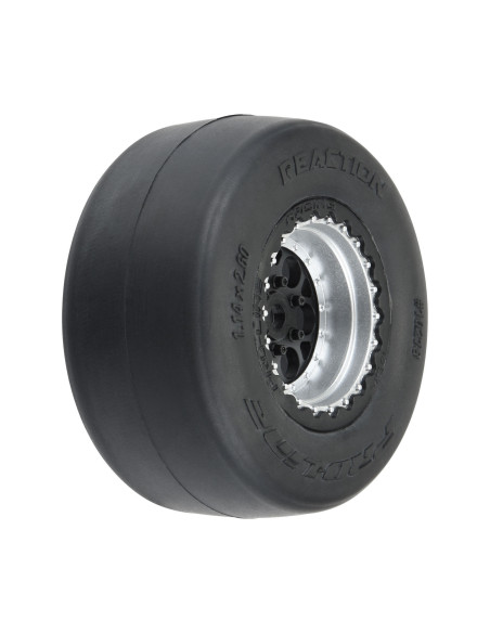 1-16 Reaction Rear Tires MTD 8mm Black-Silver (2): Losi Mini Drag