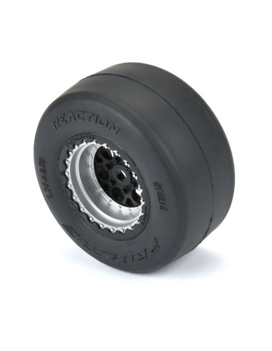 1-16 Reaction Rear Tires MTD 8mm Black-Silver...