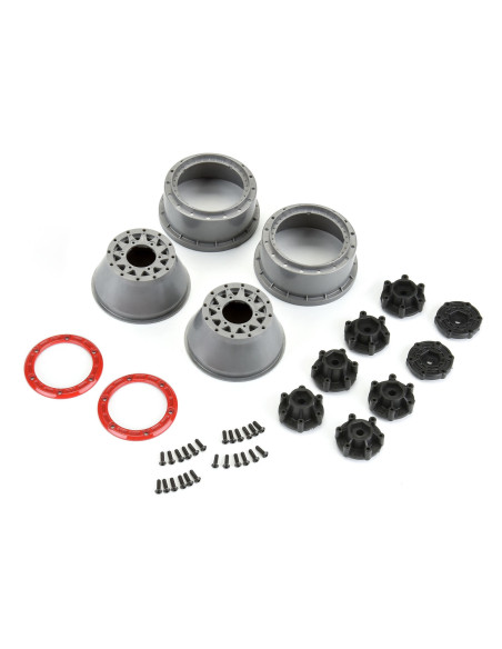 1-10 Raid Bead-Loc F-R 2.2"-3.0" 12 & 14mm SC Wheels (2) Red-Gray