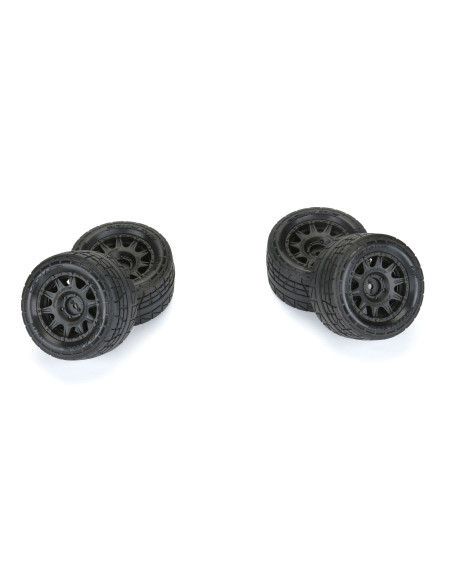 1-18 Menace F-R Street Tires MTD 12mm Black Raid (4): Granite GROM