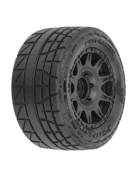 1-18 Menace F-R Street Tires MTD 12mm Black Raid (4): Granite GROM