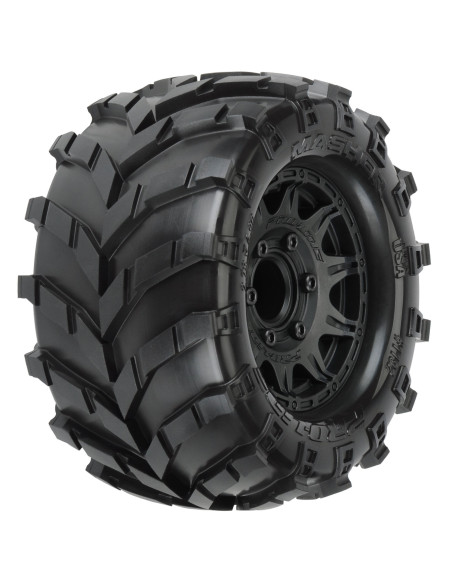 1-10 Masher F-R 2.8" MT Tires Mounted 12mm-14mm Black Raid (2)