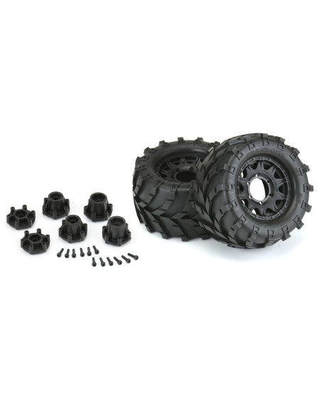 1-10 Masher F-R 2.8" MT Tires Mounted 12mm-14mm Black Raid (2)