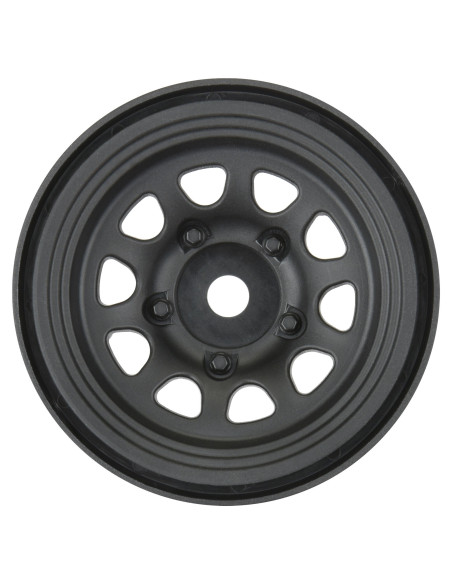 1-10 Keystone Front-Rear 1.55" 12mm Rock Crawler Wheels (2) Black