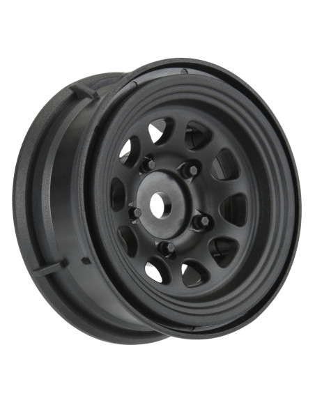 1-10 Keystone Front-Rear 1.55" 12mm Rock Crawler Wheels (2) Black
