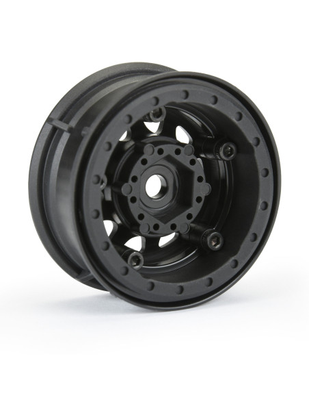 1-10 Keystone Front-Rear 1.55" 12mm Rock Crawler Wheels (2) Black
