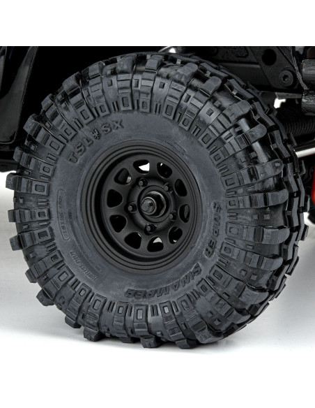 1-10 Keystone Front-Rear 1.55" 12mm Rock Crawler Wheels (2) Black