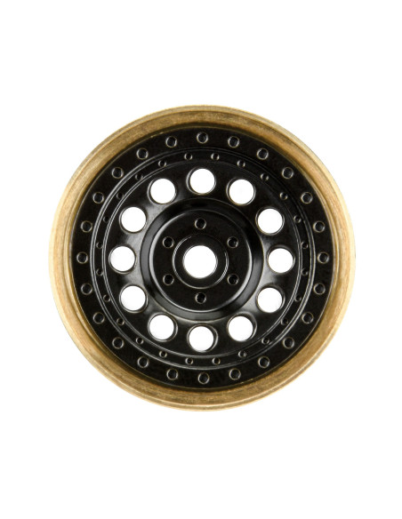 1-24 Rock Shooter Brass F-R 1.0" 7mm Crawler Wheels (2) Black