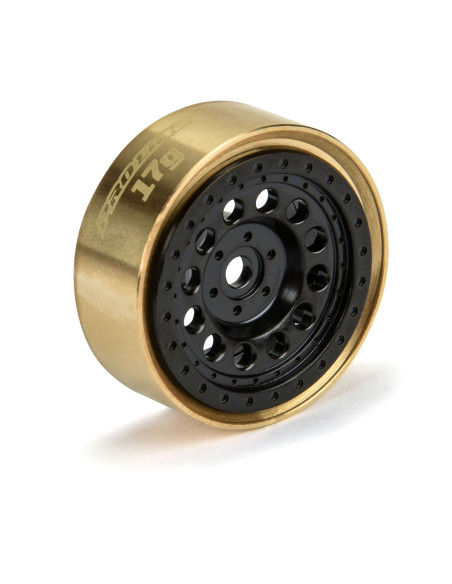 1-24 Rock Shooter Brass F-R 1.0" 7mm Crawler Wheels (2) Black