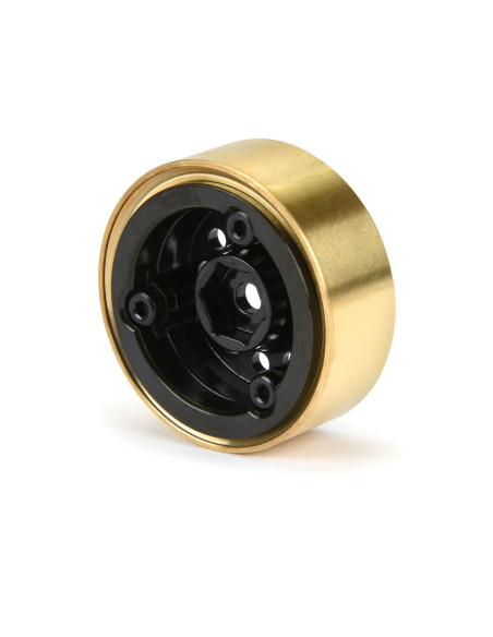 1-24 Rock Shooter Brass F-R 1.0" 7mm Crawler Wheels (2) Black