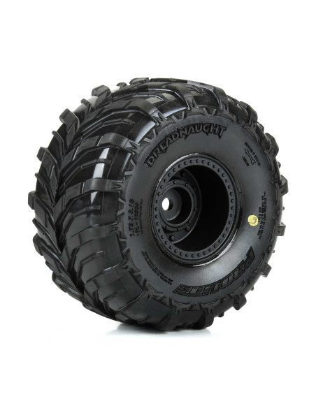 Dreadnaught Mounted Black Wheel F-R (4) for ARRMA GORGON-QUAKE GROM