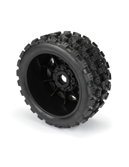 1-6 Badlands MX57 Front-Rear 5.7” Tires Mounted on Raid 8x48 Removable 24mm Hex Wheels (2): Black