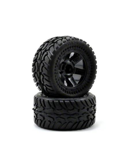 1071-11  ProLine Pre-Mounted Dirt Hawg I w/Desperado Wheels (Black) (2) (1/16 E-Revo)
