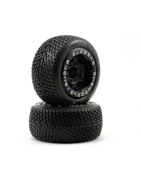 1102-13 Pro-Line Pre-Mounted Road Rage Titus Bead-Loc Wheels (Black/Black) (2) (1/16 E-Revo)