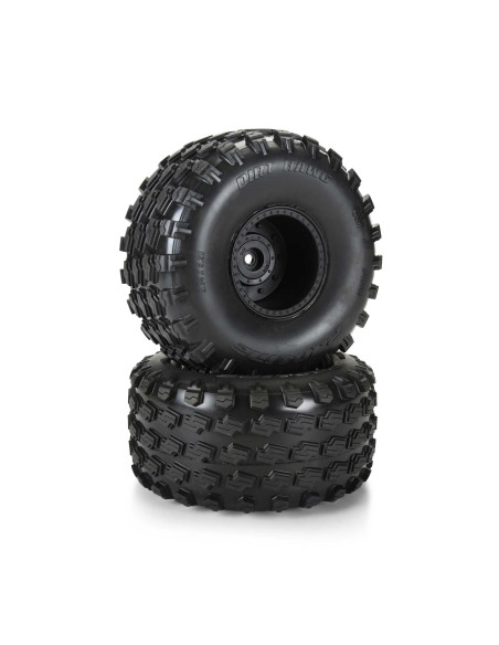 1-10 Dirt Hawg 2.0 F-R 2.6" MT Tires Mounted ARRMA Stock Wheel Black (2): ARRMA QUAKE & GORGON