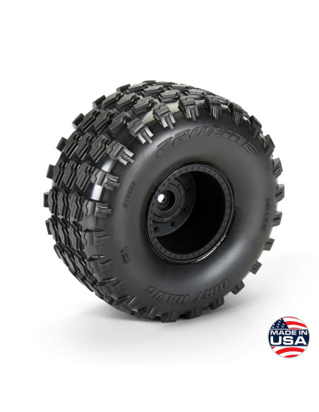 1-10 Dirt Hawg 2.0 F-R 2.6" MT Tires Mounted ARRMA Stock Wheel Black (2): ARRMA QUAKE & GORGON