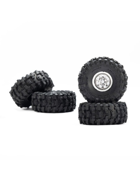 1/30 Baja Pro X Front/Rear Mounted Chrome Beast Tires (4): Axial SCX30