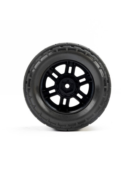 Menace Front-Rear Street Tires Mounted 12mm Black Split Six (2): ARRMA MINI KRATON