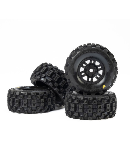1-16 Badlands MX Front-Rear Tires MTD 12mm Black Split Six (4): MOJAVE GROM