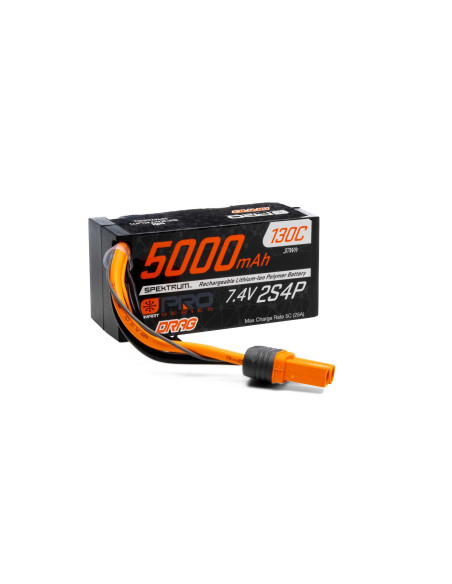 7.4V 5000mAh 2S 130C Smart No Prep Drag LiPo Battery: IC5