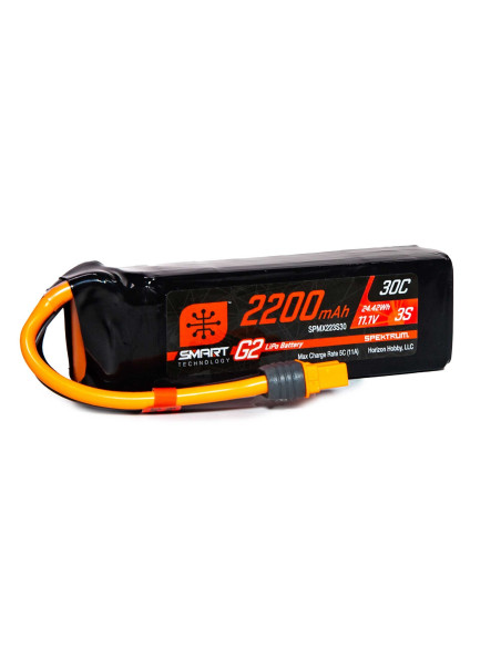 11.1V 2200mAh 3S 30C Smart G2 LiPo Battery: IC3