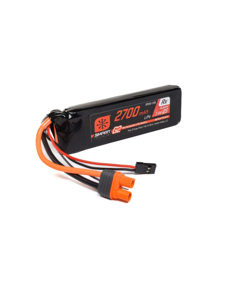 7.4V 2700mAh 2S 15C Smart G2 Receiver LiPo Battery: IC3