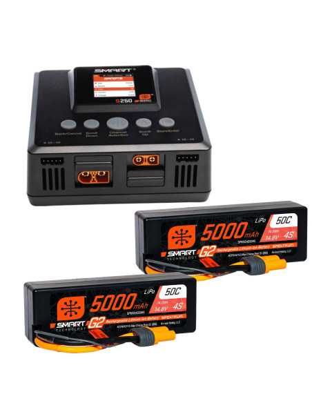 Smart Powerstage 8S Surface Bundle: (2) G2 5000mAh 4S LiPo IC5 & S250 Charger EU