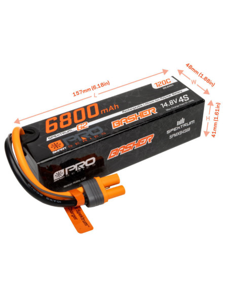 14.8V 6800mAh 4S 120C Smart G2 Pro Basher LiPo Battery: IC5